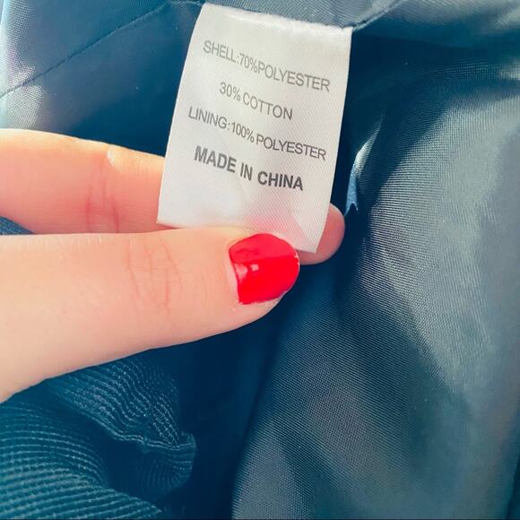 VINTAGE 90s CCC Washed Black Grey Tie Corset Back Button Trench Coat Jacket M - Picture 10 of 10